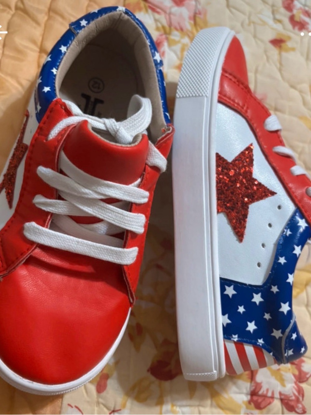 Kids Red, White & Blue Star Sneakers - Brand: